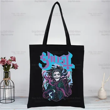 Ghost Band Музикална група хеви-метъл, често срещана холщовая пазарска чанта, Дамска чанта-тоут за момичета, Еко чанти през рамо със стил Харадзюку, директна доставка