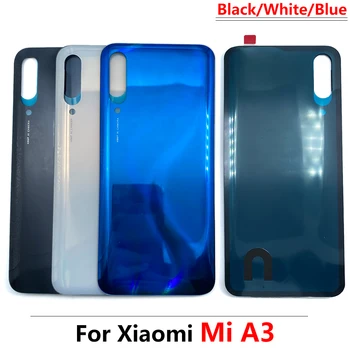 За Xiaomi Mi A3 Задния капак на отделението за батерията, подмяна на стъклени капаци задната част на корпуса, задната част на кутията с логото, лепило за задната корица на Xiaomi A3