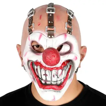 Маска на клоун на Ужасите за Хелоуин, Червени очи, Страшно Латексный калъф За лице, Дишаща зловещ клоун за лице, Подпори за Cosplay, Аксесоари за Хелоуин