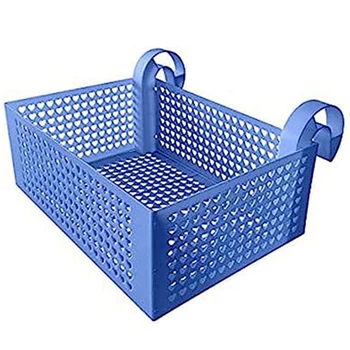 Кош за играчки за басейна, 1 бр., Многофункционална кошница за съхранение, синьо, подходящи за повечето наземни басейни