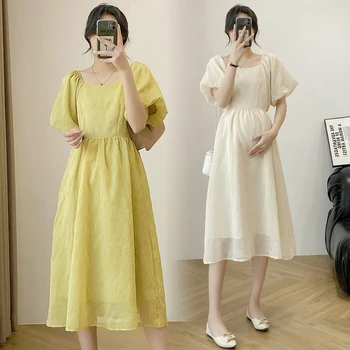 D50779 # Рокля за бременни, по-Големи размери, Корейското Свободно рокля на Жената е Стилно Лятно Коварен Нов Прием, дрехи за бременни