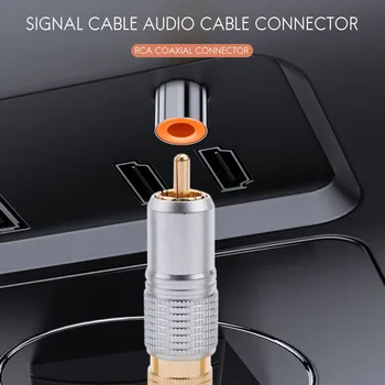 Hi-Fi 10 мм Позлатен RCA конектор, Определя Конектор Без Спойка, Коаксиален конектор RCA Адаптер за контакта 8 бр.
