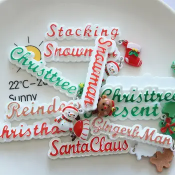 Окачване с букви във формата на Снежен човек Празнична Коледна украса, медальони, 10 буквален таблетки под формата на Снежен човек и снежинки на Дядо Коледа за обеци 