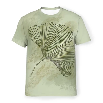 Тениска от полиестер в стил листата на Гинко Leaves Leaf Удобна Новата дизайнерска тънка тениска