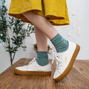 Дамски чорапи Нова Цветна серия Моранди, Обикновена Прости Модни чорапи под формата на тръби, Модерни, универсални чорапи с набивкой S105