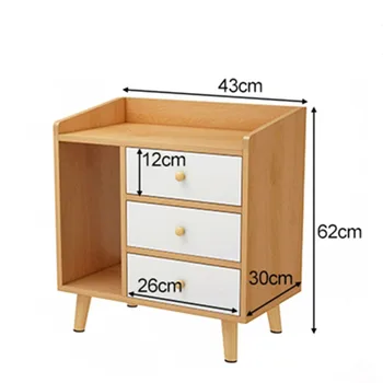 Икономичен Многофункционален Тип 37/43 см, лесен и модерен малка странична масичка, Нощни шкафчета от масив Дърво, Компактни мебели
