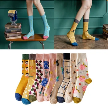 Нова корейска версия на чорапи trend personality, чисти червени чорапи в една тръба, японски чорапи памук