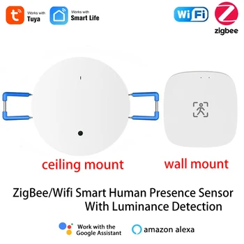 Wifi/ZigBee Сензор за движение В присъствието на човек с определението на яркост/разстояния, 5 В/110/220 В Sasha Smart Life, Автоматизация на дома