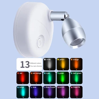 13 Цвята на led стена лампи Срок на служба на светлината до 20,000 Ч Стенни аплици RGB с регулируем ъгъл на наклона за шкафа във всекидневната