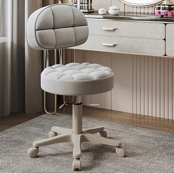 Модерни минималистичные фризьорски столове за фризьорски салон Подемни въртящо се кресло за салон за красота Кръг стол за интериора на мебели за дома Стол за грим