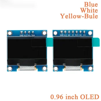 2 ЕЛЕМЕНТА 0,96 Инчов OLED LCD дисплей Модул на Дисплея Бяло/Синьо/Жълто-синьо 128X64 I2C IIC Seri Al 12864 Екранната такса за Arduino