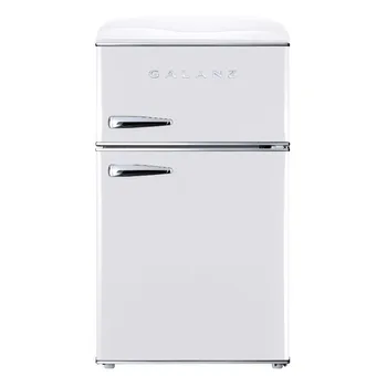 Мини-хладилник Galanz в ретро стил с фризер обем 3,1 кубически метра, бял