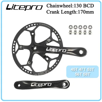 Litepro BMX Bike 130BCD Интегриран свързващ лост с Моторното Колелото на Бвп Коляно за Складного Наем 45/47/53/56/58 T Ring Вериги, Части За Велосипеди