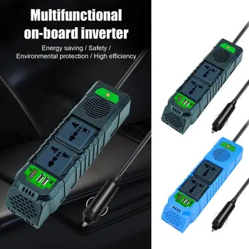 Автомобилен адаптер за штепсельной вилици, автоматичен инвертор, Защита от късо съединение С USB порт, Сплитер контакти запалка, Зарядно за телефон