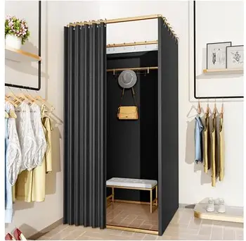 Подвижната врата завеса за примерочной, подови витрина за магазин за дрехи в съблекалнята