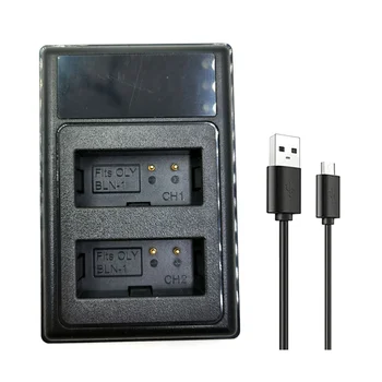 Двойно зарядно устройство BILLION-1 USB за Olympus OM-D E-M1 OM-D E-M5 PEN E-P5 OM-D E-M5 II PEN F Зарядно за фотоапарат с Type-C