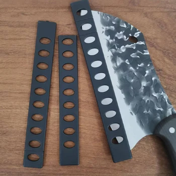 5 бр. защитни ръб на ножа на майстор-готвач, пластмасови черно защитно покритие за острието на нож, кухненски инструменти, сабя, кухненски принадлежности