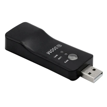 2X USB TV WiFi Dongle адаптер 300 Mbit/с Универсален безжичен приемник RJ-45 WPS за Samsung, LG, Sony Smart TV