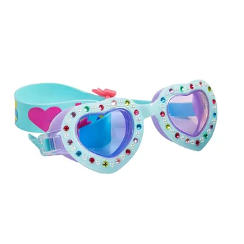 2023 Детски очила за плуване Водоустойчив Детски очила за плуване във форма На мультяшного на сърцето, предпазват от замъгляване Очила за тренировки по плуване