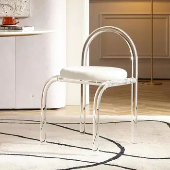 Шестицветное Кристалното стол за грим, Модерна акрилна мебели, Уникална маса за Хранене, стол за почивка, Прозрачни предмети от бита