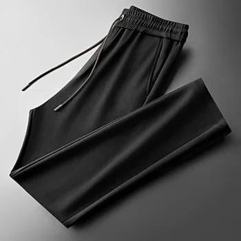 Есенни трикотажни ежедневни панталони премиум-клас с бродерия, мъжки панталони стрейчевые мъжки бизнес панталони, малка пряка на прилив на