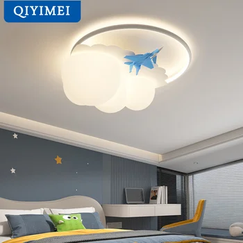 Детски Лампи, модерни led полилей за спални, хол, кухня, Полилеи във формата на самолет, Начало декор, Вътрешно осветление