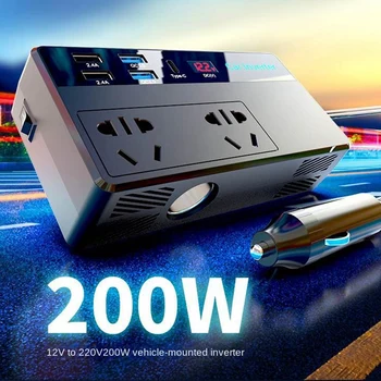 Автомобилен Инвертор Адаптер Автомобилен Инвертор Преобразувател 150 W 12V24V 110V220V Type-C USB QC3.0 Зарядно Устройство за Бързо Зареждане на US Plug