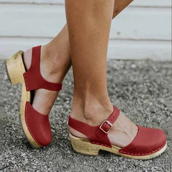 Нови летни модни сандали на платформа дамски обувки на танкетке с тока и каишка, дамски кожени обувки, Ежедневни, сандали, увеличаване на растежа, по-Големи размери