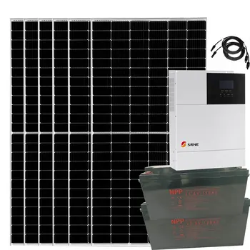 Соларна Система За Дома си Пълен Комплект 5 кВт 5000 W 220 v Соларен Панел 600 W LiFePO4 Литиева Батерия 120AH UPS Хибриден Инвертор Селска Басейн