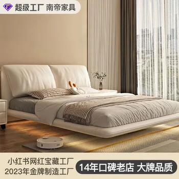 Мебели за хола, италианска проста плаващ легло, модерни слона ушите, окачени Напапи, Основна спалня, двойно легло
