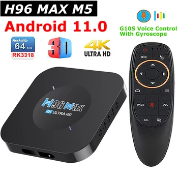 H96 MAX M5 Android 11 TV box Rockchip RK3318 Четириядрен 2 GB 16 Gb 4K Wifi 3D Телеприставка 1 GB 8 GB мултимедиен плейър с гласов контрол Google