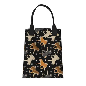 Shiba Inu Голяма Модерна чанта за пазаруване с дръжка, множество пазарска чанта От здрав винтажной памучен плат