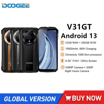 DOOGEE V31GT Силни Смартфони 6,58-инчов FHD IPS Дисплей 5G Термични система Восьмиядерный 12 + GB 256 GB Мобилен телефон Android 13