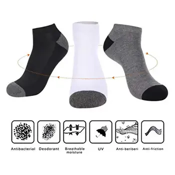 Чорапи Унисекс, Мъжки чорапи за екипажа, Дишащи против хлъзгане чорапи за бягане, 12 чифта Меки Унисекс чорапи с ниско деколте и висока