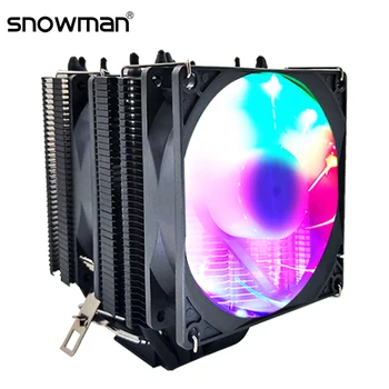 СНЕЖЕН човек 6 Топлинни Тръби Безшумен Охладител на Процесора 4Pin PWM 90 мм Вентилатор Intel i5 LGA 1700 2011 1150 1155x79 X99 AMD AM4 AM5 Вентилатор за Охлаждане на процесора на PC