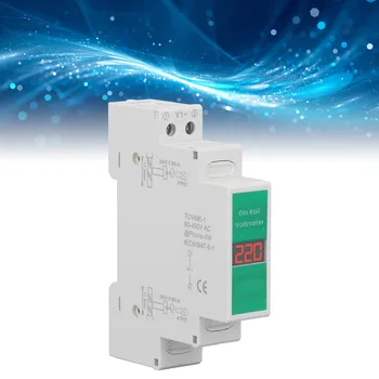 Измерване на напрежение на DIN-шина, Интелигентен LCD цифров волтметър ac, 1 фаза 60-450 В