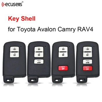 Ecusells 2/3/4 Бутони за Смяна на Smart Remote Shell Key за Носене на Ключодържател за Toyota Avalon Camry, RAV4 2012 2013 2014 2015