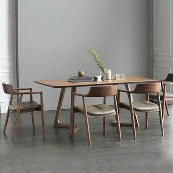 Минималистичные Дървени Трапезни Столове, Скандинавски Офис и Козметичен Кожена маса за Хранене, стол за възрастни, Модерен дизайн, Мебели Sillas