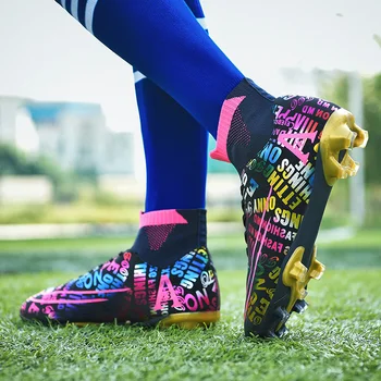 Футболни обувки, Мъжки Спортни Футболни обувки за помещения Оригинални футболни обувки FG/TF карта, Женски футболни маратонки за футзала Chuteira Campo