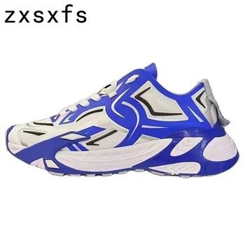 Ежедневни обувки на дебела подметка с шнур за влюбени, мъжки маратонки Patform, Дизайнерска марка обувки за татко, мъжки маратонки-пътеки в различни цветове, дамски обувки