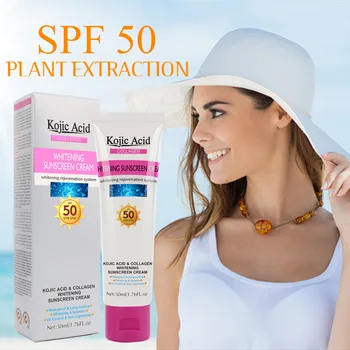 GuanJing 50 мл Водоустойчив Слънцезащитен крем с койевой киселина за Лице, Освежаващ Избелващ PA +++ SPF50 Слънцезащитен анти-Стареене Слънцезащитен Крем Колаген