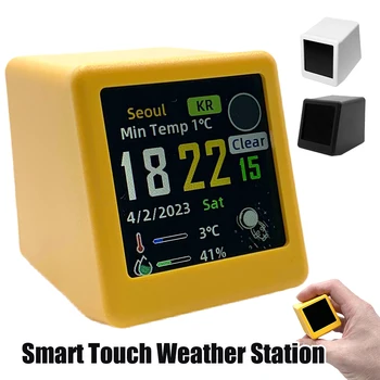 Умна метеорологичната станция, настолни led LCD цифров WiFi-часовници, мултифункционален електронен термометър, влагомер, сензор за помещения/улица