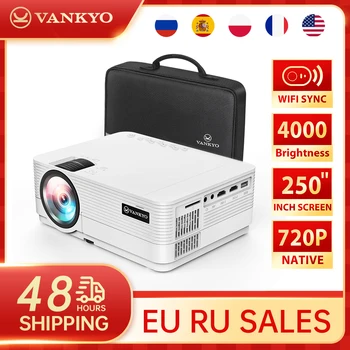 Мини проектор VANKYO Leisure 470 1080P Поддръжка на WiFi Синхронизиране на екрана на смартфон 250 