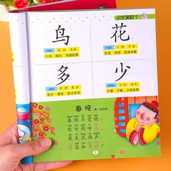 Начална четене И грамотност 900 Прости и лесни за научаване на китайски книги по ограмотяване за деца в училищна възраст 3-6 години
