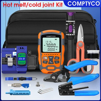 Измерване на оптична мощност COMPTYCO AUA-M7/M5 AUA-X5 Blue Fiber Cliver и Визуален дефектоскоп с мощност 30 Mw FTTH, Fiber Optic Tool Kit