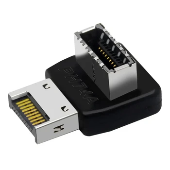 USB Type 3.1-E 90-Градусов Конвертор USB Header Адаптер Конектор на дънната платка Компютърни Аксесоари За КОМПЮТРИ Настолни резервни Части за направи си САМ