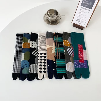 Чорапи 8 цвята С чорапи, Къси чорапи на два пръста, Бизнес чорапи в стил Харадзюку, Новост, чорапи за Пача, чист памук