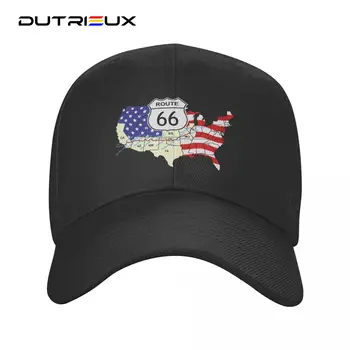 2023, Персонални бейзболна шапка на Route 66 За мъже и жени, Регулируем шапка за баща на магистрала в Северна и Южна Америка, Градинска дрехи, шапки-снэпбеки, шапки за шофьори на камиони