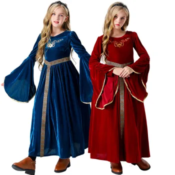 Реколта Дворцова костюми от Епохата на Възраждането за момичета, Средновековни костюми за Cosplay, модел на Бала на Хелоуин, Дворцовое рокля за парти