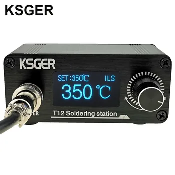 KSGER T12 Мини-Поялната Станция STM32 V3.1S OLED САМ Дръжката е От Алуминиева Сплав, Държач За Инструменти, Автоматичен режим на готовност, Железни Уши T12